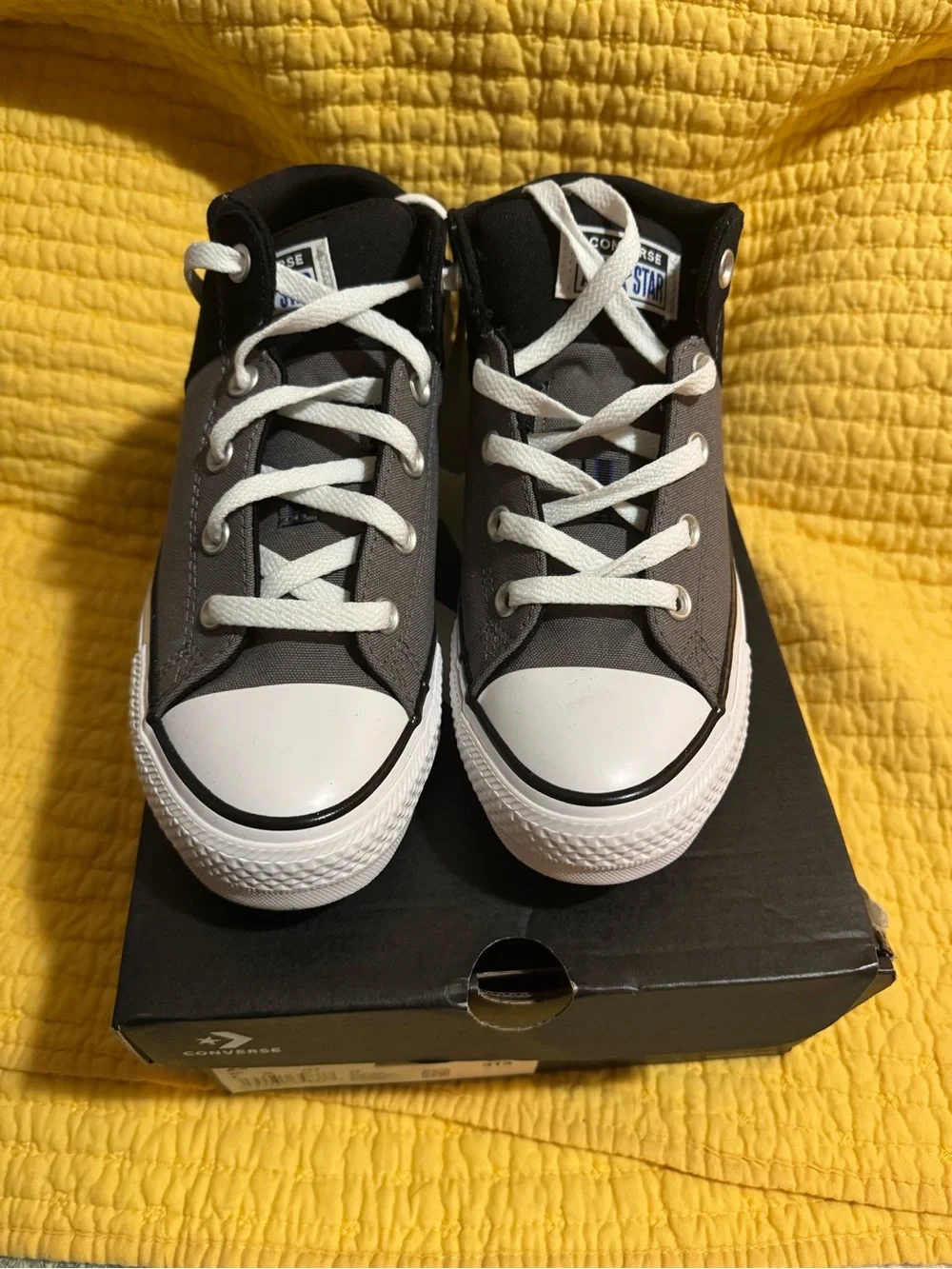 Converse Kids Gray and White Low Top Sneakers